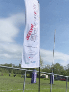 Advertising flag at the Rugby Finals